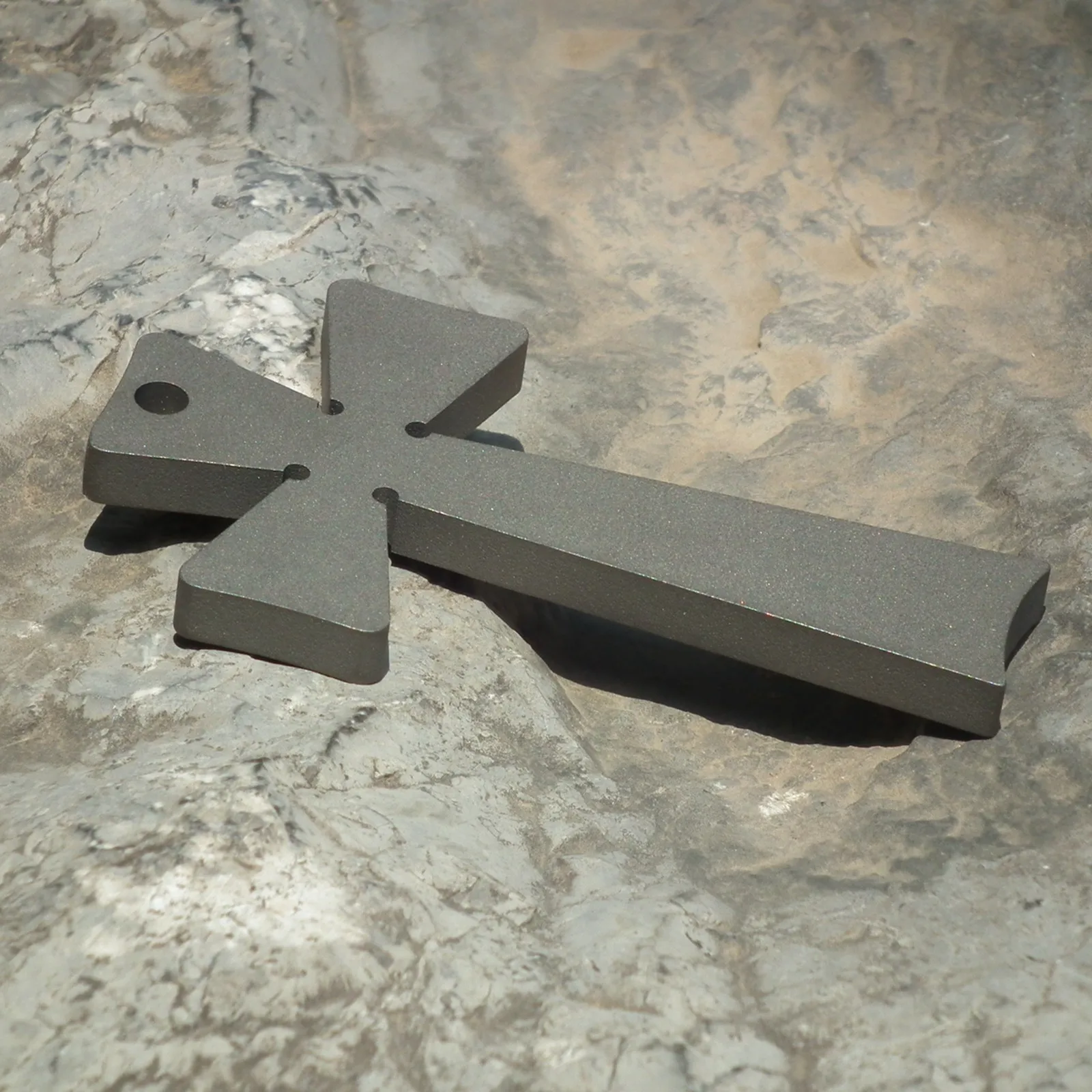 Colgante de aleación de titanio Tc4 para lavado de piedra, versión engrosada, llavero cruzado, Mini palanca Edc - imagen 5