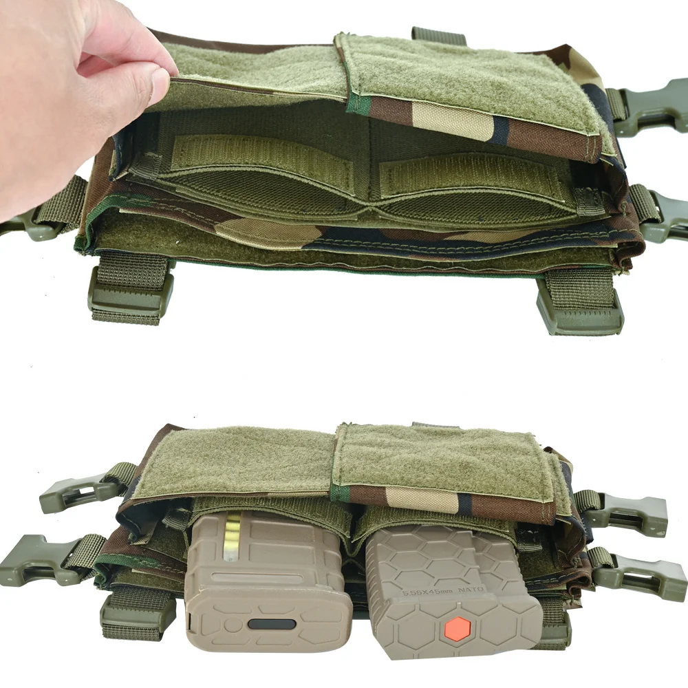 Bolsa de inserción de doble revista elástica 7,62, inserto 7,62 para Micro Fight MK3 MK4, aparejo de pecho, soporte de revista para caza - imagen 5