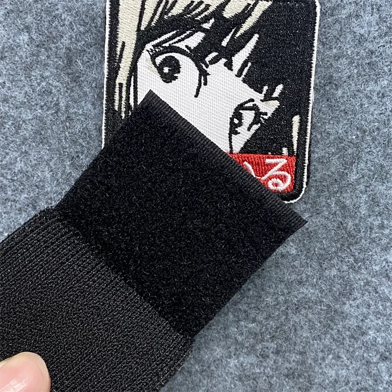 Parche bordado de chica de Anime japonés, pegatinas de ojo de niña, apliques de brazalete para ropa, parches de decoración de mochila de gancho y bucle - imagen 3