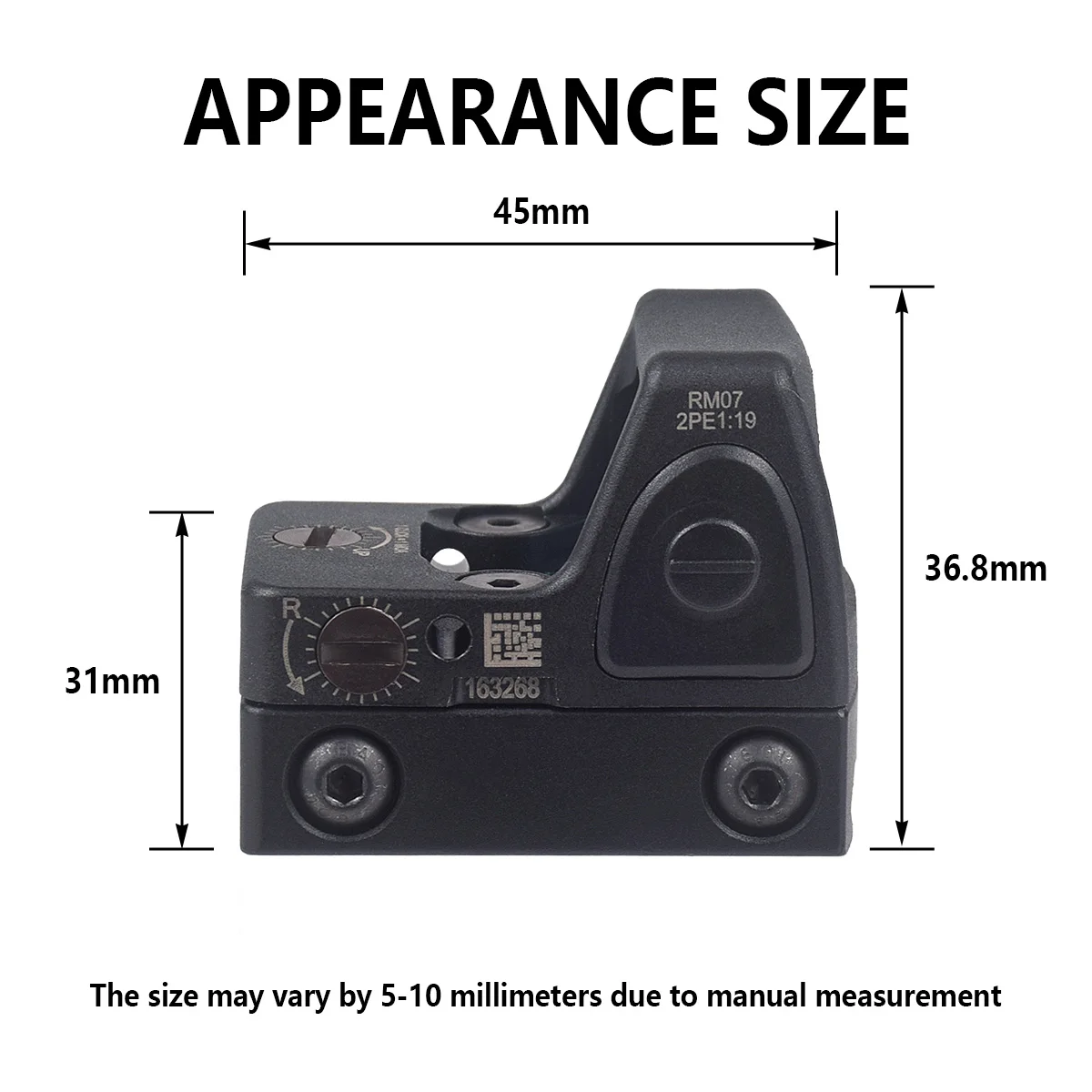 Mira réflex táctica RM HD de punto rojo, mira óptica de puntería ajustable, compatible con riel de 20mm, Airsoft G17 G19 AR15 M4 - imagen 4