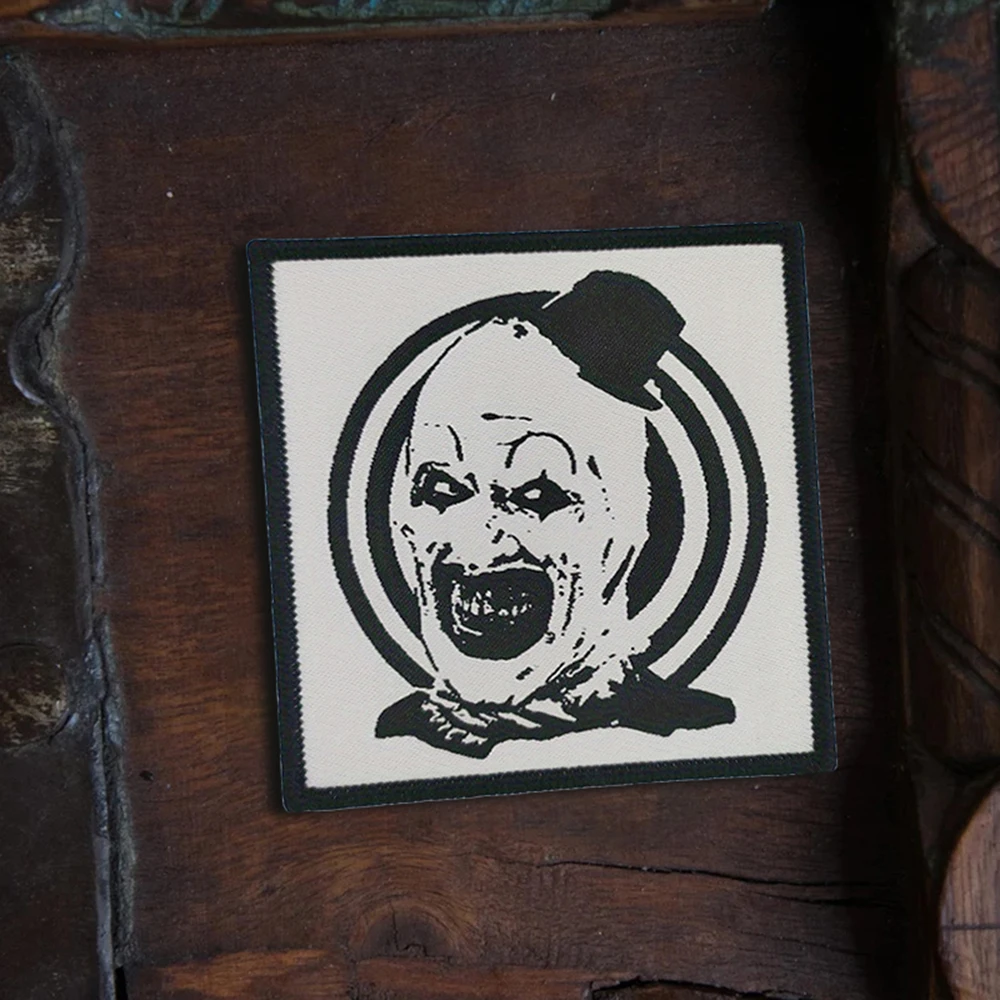 Parche táctico de moral de payaso de arte de Terror, parches de gancho y bucle, insignia militar, pegatinas para mochila, brazalete, aplique para casco - imagen 2