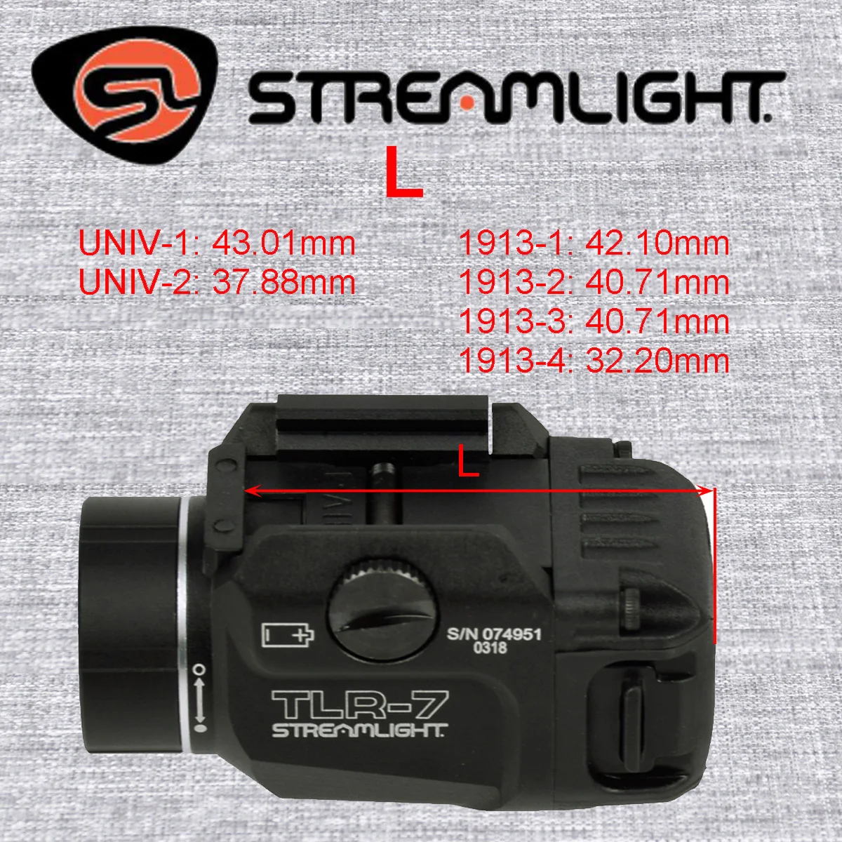 Streamlight TLR-1HL linterna táctica para Glock G17 G19 - imagen 2
