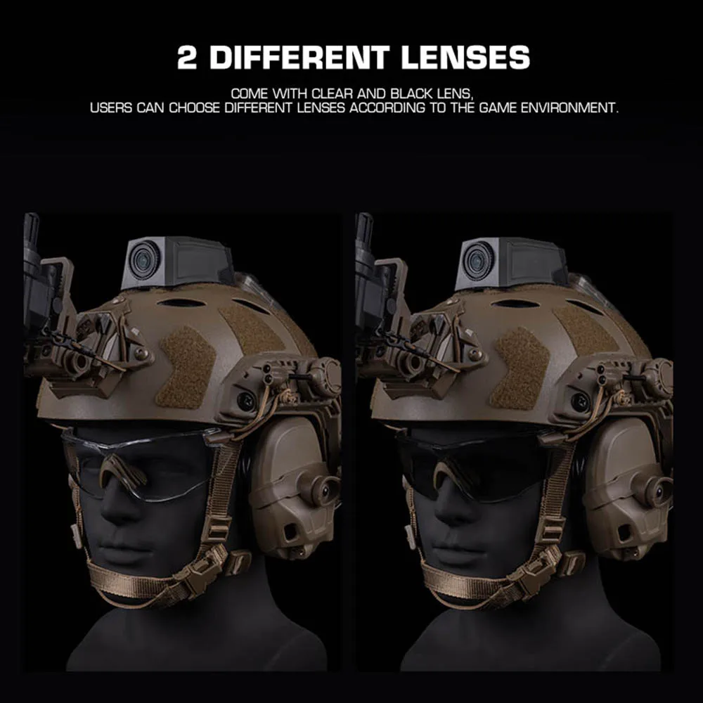 Gafas tácticas para tiro W810, gafas de sol a prueba de viento, gafas de seguridad para ciclismo y motocicleta, gafas tácticas para caza y Paintball - imagen 4