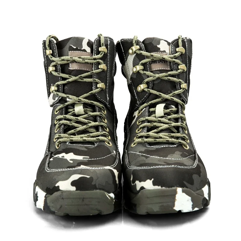 Zapatos de senderismo cálidos para exteriores, botas tácticas militares de camuflaje, impermeables, transpirables, antideslizantes, para acampar y escalar, para invierno - imagen 2