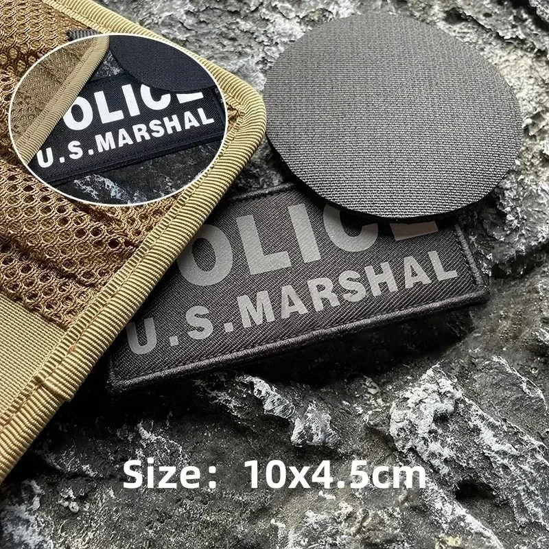 Parches bordados de Marshal de EE. UU., pegatinas de gancho y bucle, insignia de moral de águila, Parche de mochila táctica militar, brazalete, emblema de pecho - imagen 5