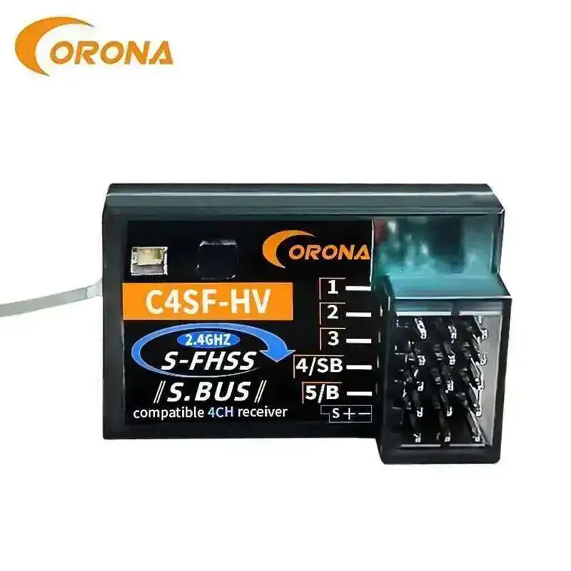 Receptor original CORONA C4SF 2,4G HV para FutabaS-FHSS FHSS SBUS 3PV 3PK 4PKS 7PK T14SG a prueba de salpicaduras