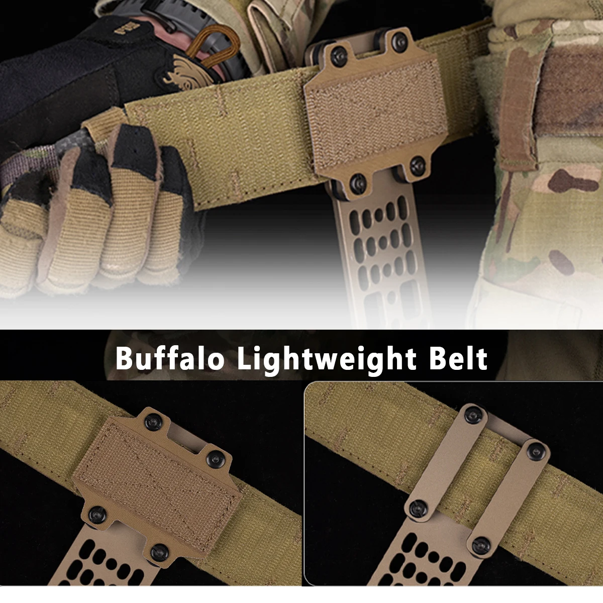 Adaptador de funda Modular táctica con puente de gancho y bucle, montaje para Panel, sistema de funda para cinturón de batalla de dos piezas, equipo táctico - imagen 3