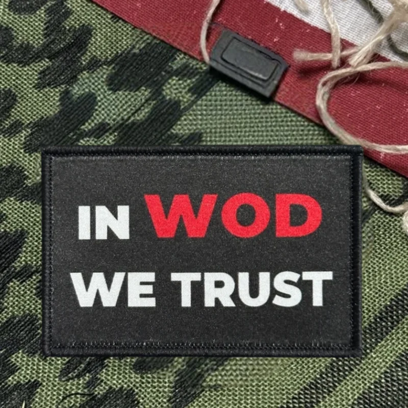 En WOD We Trust parche de impresión chaleco táctico gancho y bucle insignia de moral mochila pegatinas decorativas brazalete parches para ropa - imagen 2