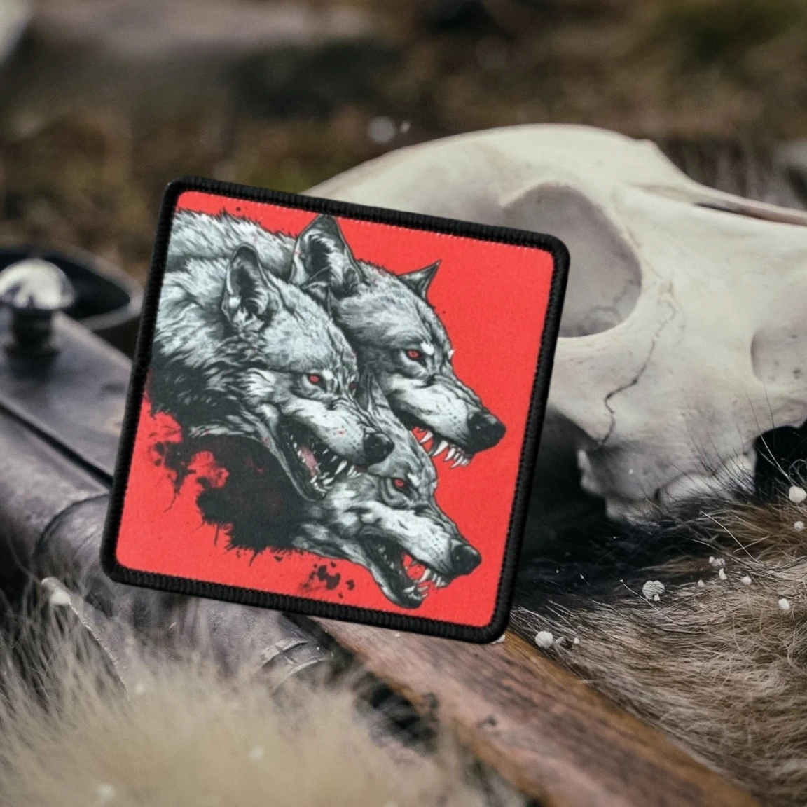 Parche para brazalete con estampado "Hellhound", insignia de moral táctica para ropa, parches militares con gancho, pegatinas para mochila