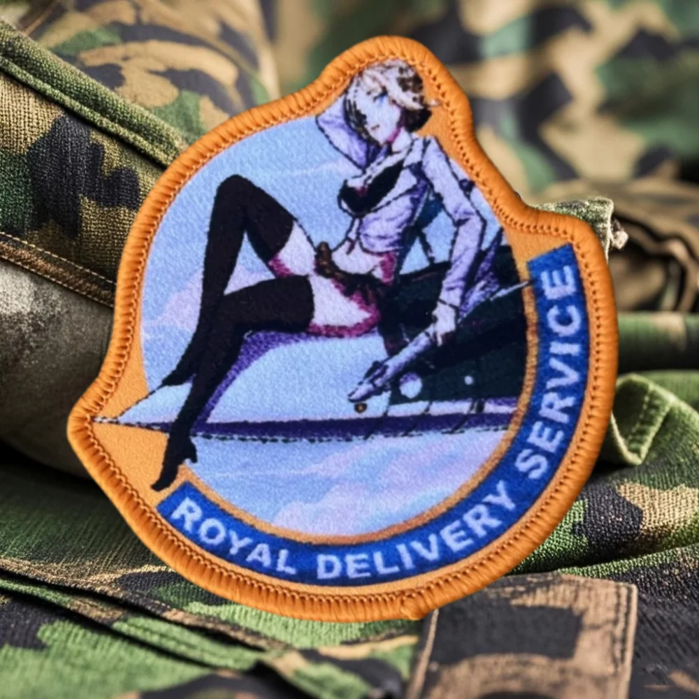 Parche de servicio de entrega real, insignia de moral táctica, parches de gancho y bucle impresos para ropa, pegatinas para casco de equipo militar - imagen 4