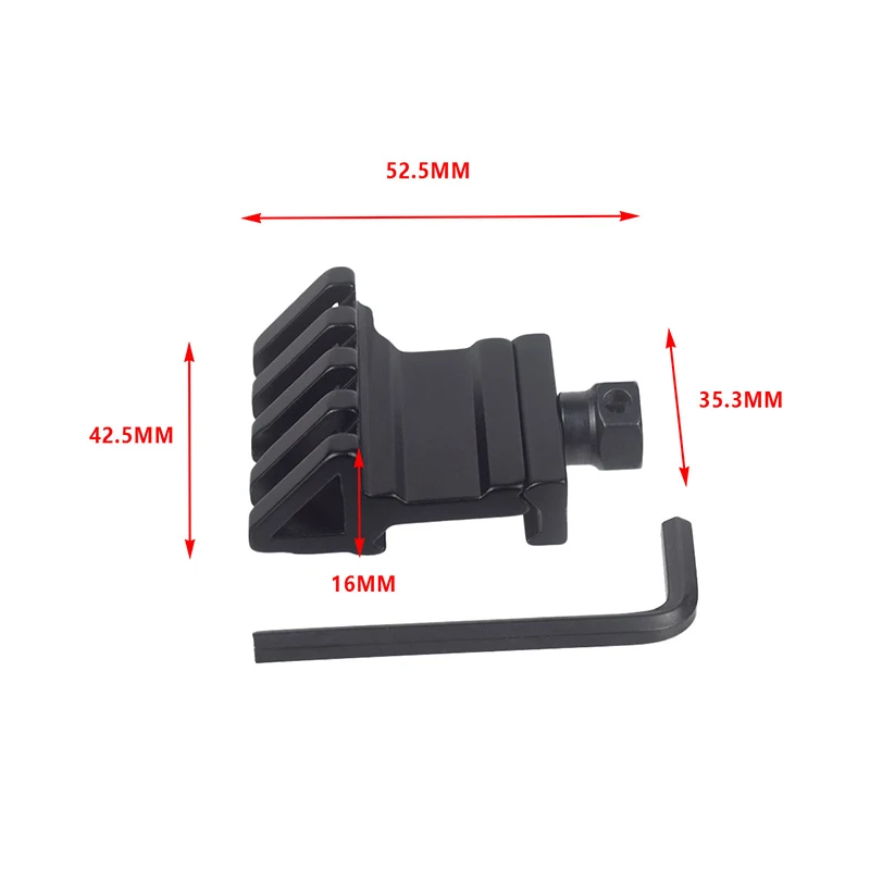 Montaje lateral de riel compensado de 45/30 grados, Metal para riel Picatinny de 20mm, Rifle AR15, mira táctica de punto rojo, linternas, montaje de alcance - imagen 2