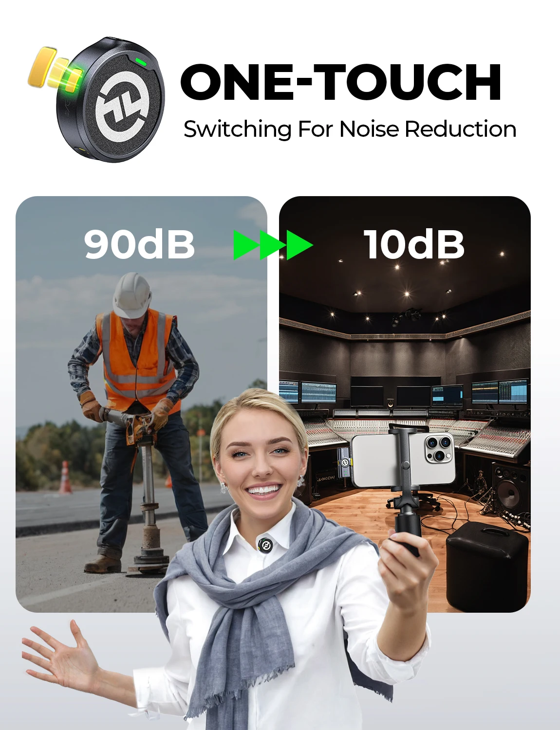 Hollyland Lark M2 micrófono Lavalier inalámbrico para iPhone Android cámara cancelación de ruido para grabación de vídeo micrófono de Streaming - imagen 4