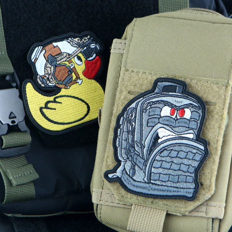 Parches tácticos dentados de pato amarillo, insignia de moral de pato, brazalete creativo, mochila táctica, pegatinas de gancho y bucle - imagen 2
