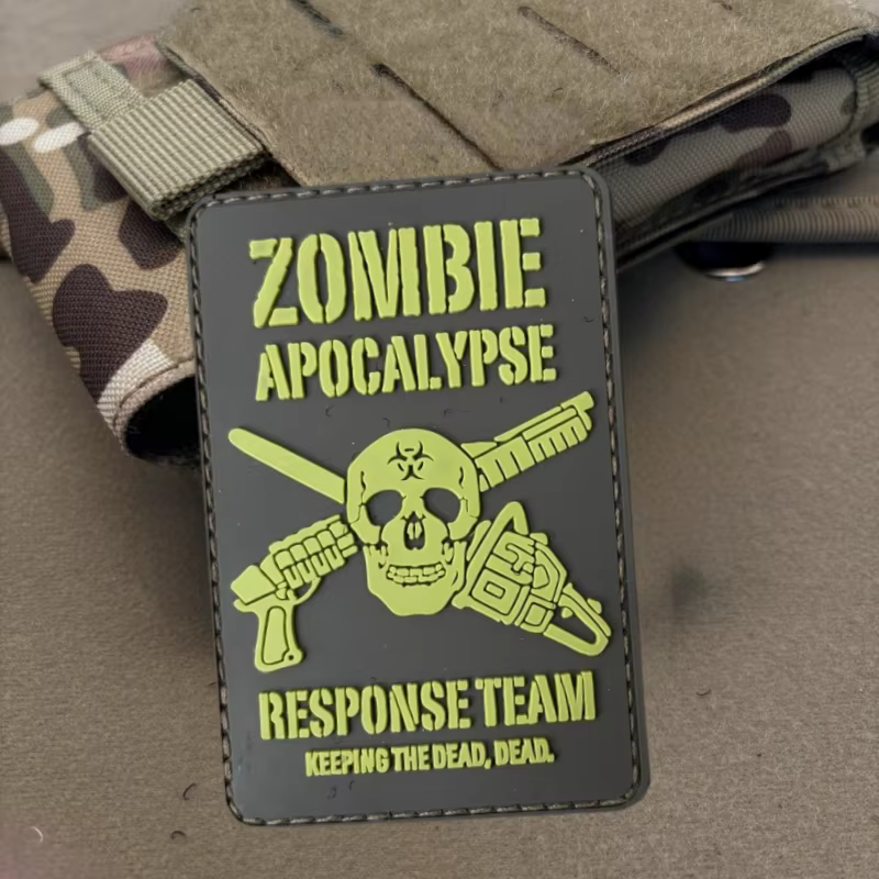 Parche PVC apocalipsis zombi – Insignia moral con gancho y bucle - imagen 4
