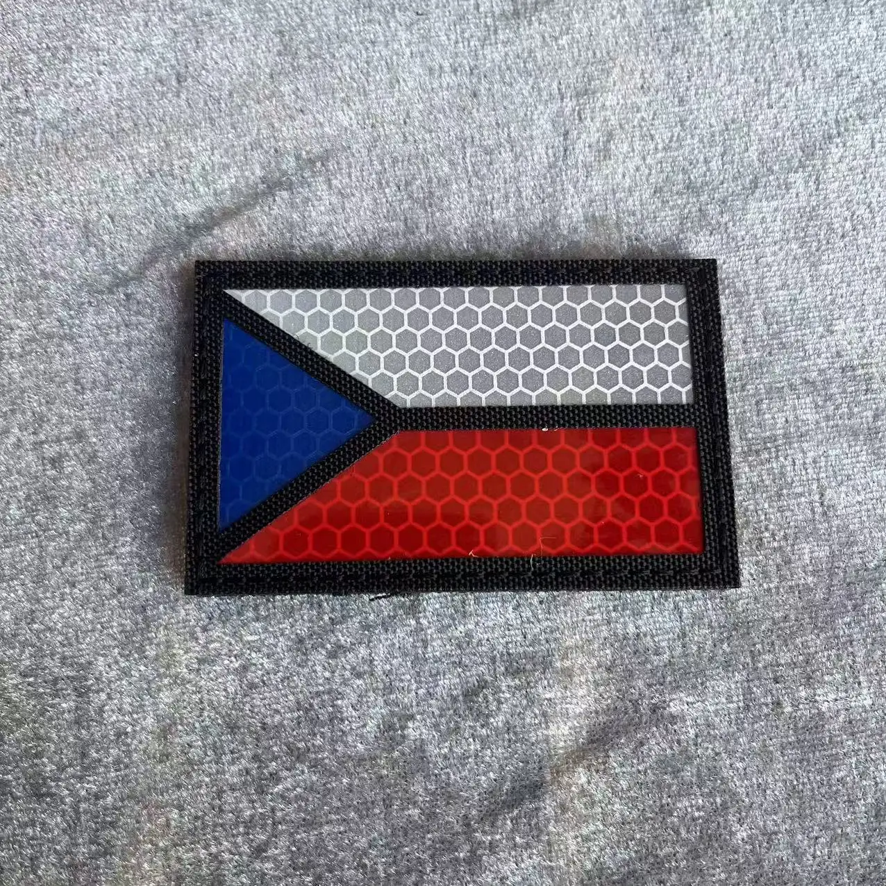 CZECH-Parche infrarrojo reflectante con bandera checa, tira de brazalete bordada, parche militar, ropa de goma de PVC, gancho y bucle para mochila - imagen 5