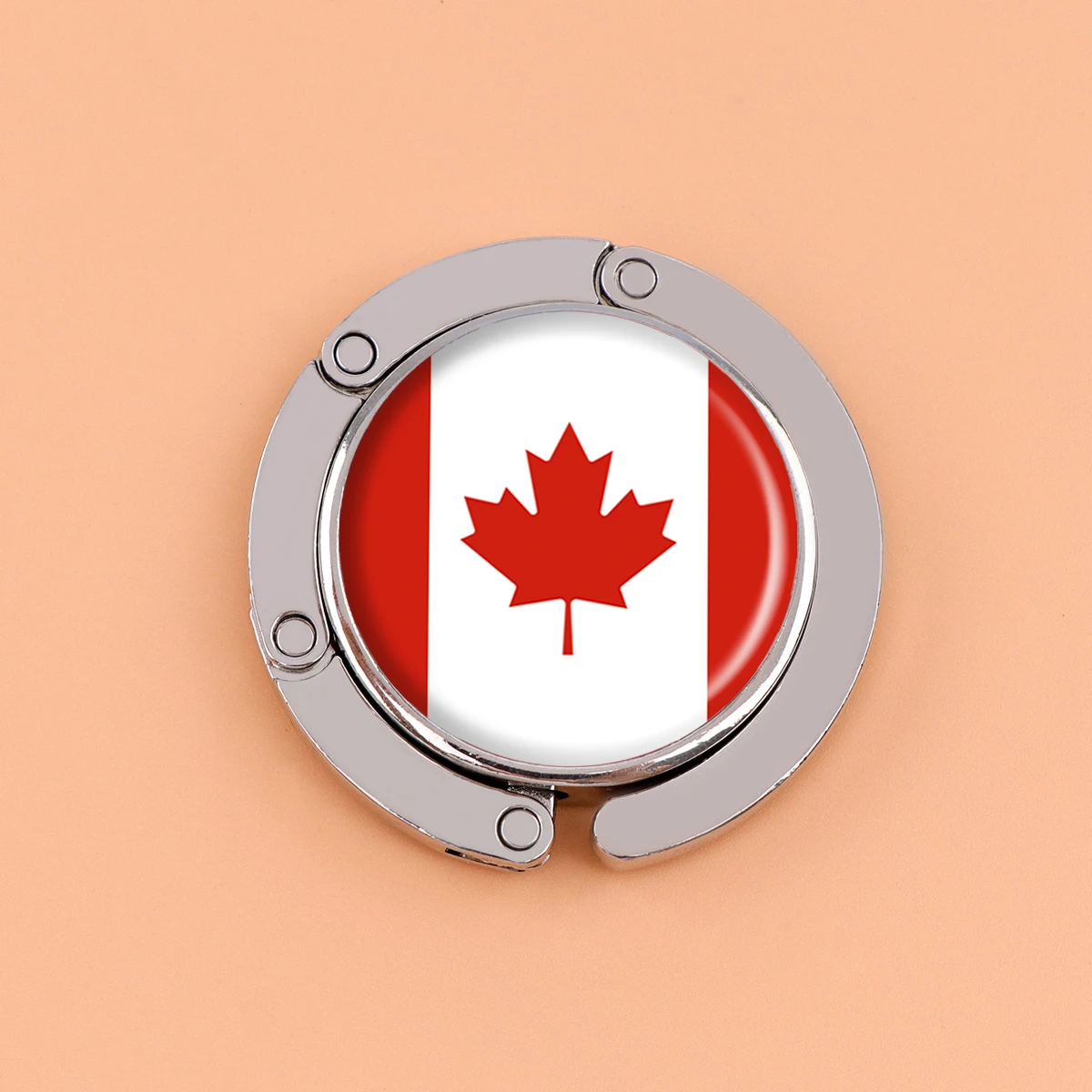 Ganchos para bolsos con bandera americana, soportes plegables de Metal para bolsas de mesa, perchas portátiles para monedero, accesorios de piezas, ganchos redondos antideslizantes - imagen 2