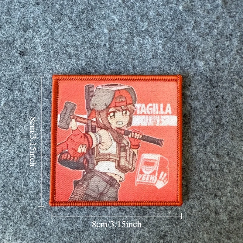 Parche táctico de Chica de Anime con gancho y bucle, brazalete militar, insignia de moral, parches para ropa, pegatinas para mochila - imagen 4