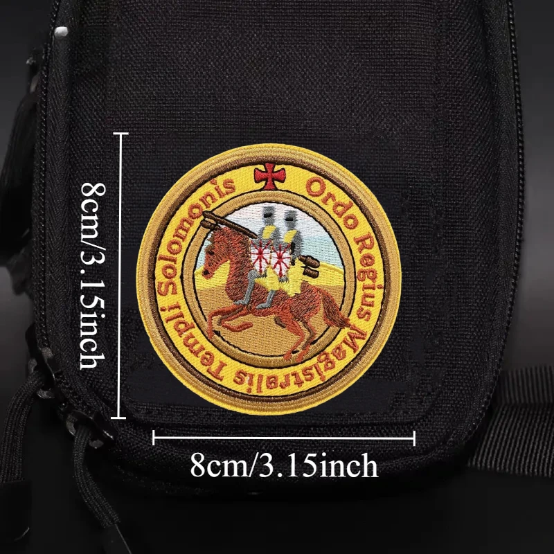 Parche de caballeros TEMPLAR, insignia bordada de moral táctica, gancho y Loo, brazalete militar, mochila, pegatinas decorativas para ropa - imagen 4