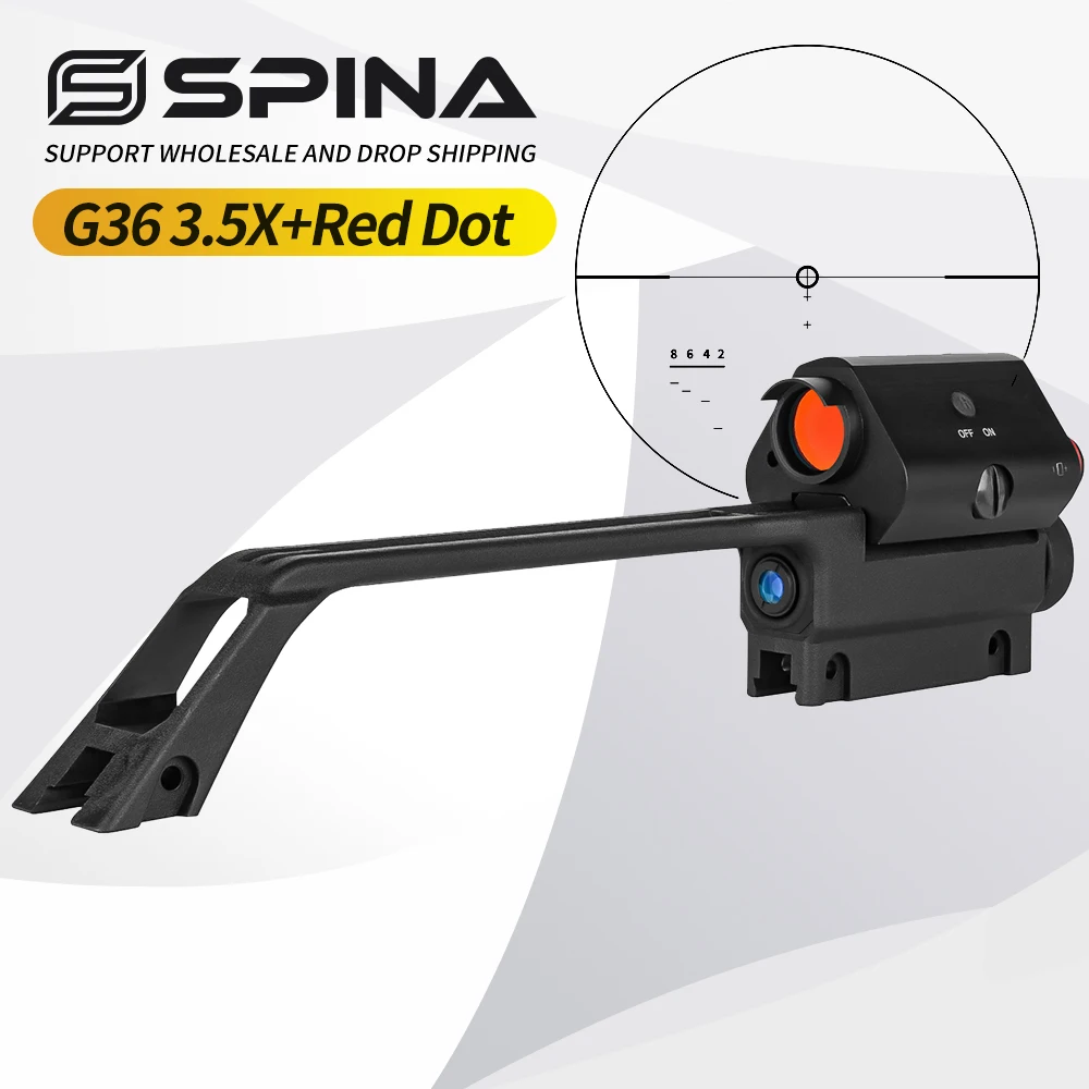Mira táctica Spina Optics G36 3.5x punto rojo y láser verde
