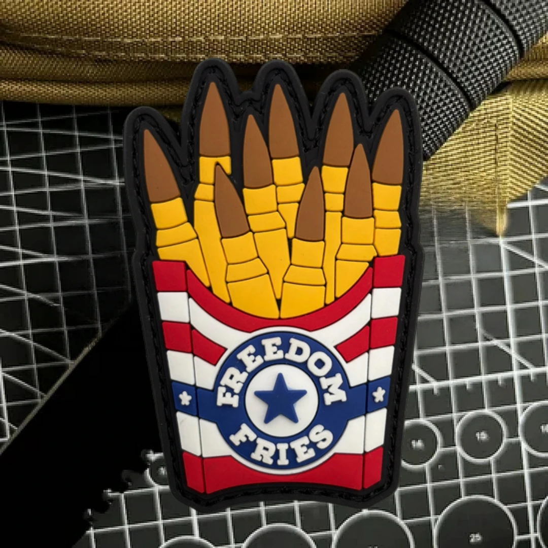 Parches de gancho y bucle de PVC para patatas fritas, insignias tácticas de moral para ropa, pegatina para mochila, brazalete militar - imagen 4