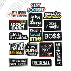 Parches bordados con letras a la moda, apliques de planchado para ropa, bolsos, sombreros, decoración, 15 piezas