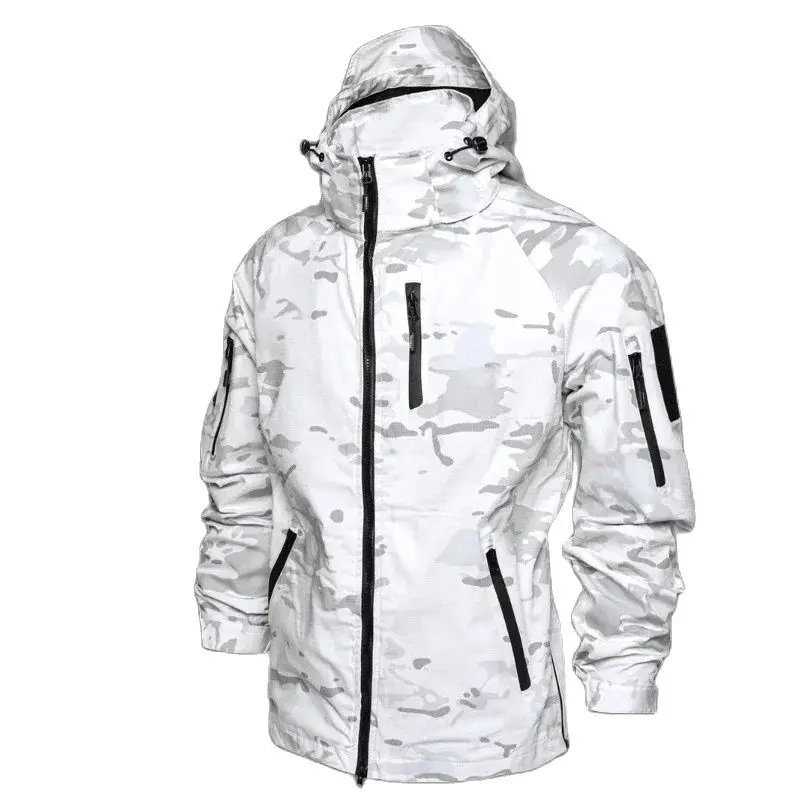 Abrigo blanco de camuflaje de nieve MCAP de algodón y poliéster para desplazamientos al aire libre primavera y otoño Top táctico para hombres y mujeres - imagen 2
