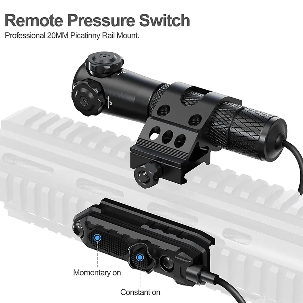 Mira láser táctica roja y verde, mira para Rifle de punto rojo y verde, potente puntero láser con interruptor de presión para riel Picatinny de 20mm - imagen 4