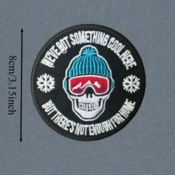Parche táctico bordado calavera con gorro, gancho y bucle para mochila