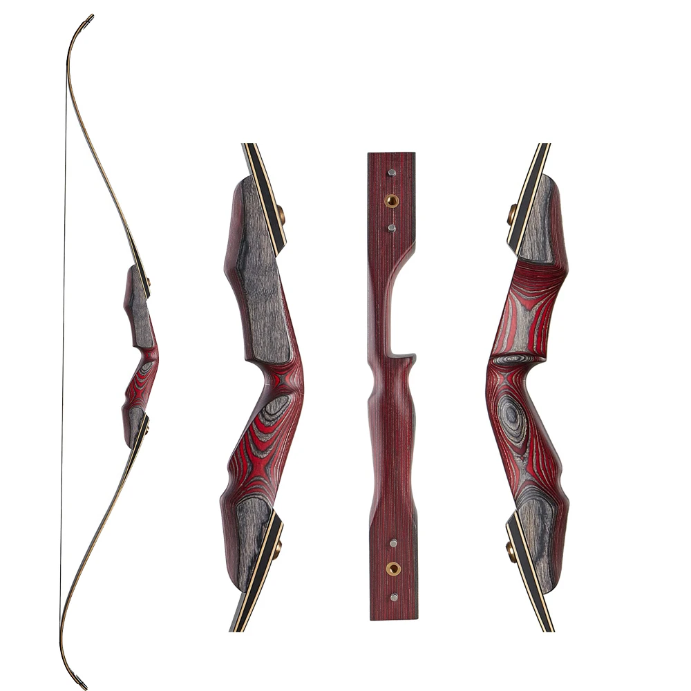 Arco recurvo de tiro con arco para práctica de tiro con arco de caza profesional, 59 pulgadas, 28-55 libras