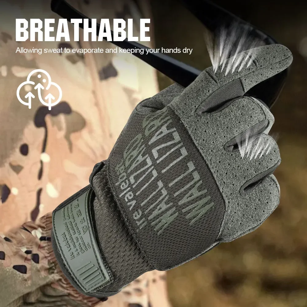 Guantes tácticos de pantalla táctil para hombre, manoplas antideslizantes transpirables para deportes al aire libre, ejército, caza, senderismo, combate, tiro, ciclismo - imagen 3