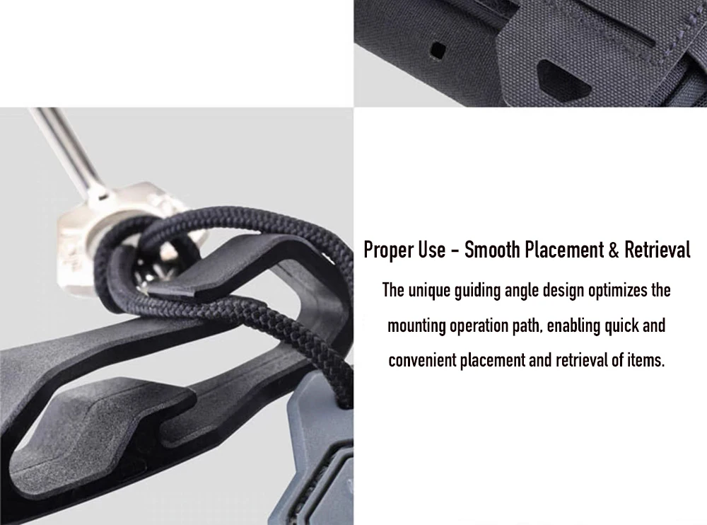 Un par de ganchos tácticos Pom Molle rápidos positivos y negativos - imagen 5