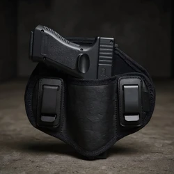 Funda para pistola táctica de ajuste Universal, fundas para pistola IWB de cuero PU, transporte oculto para Glock 19 17, S & W, Sig Sauer y más