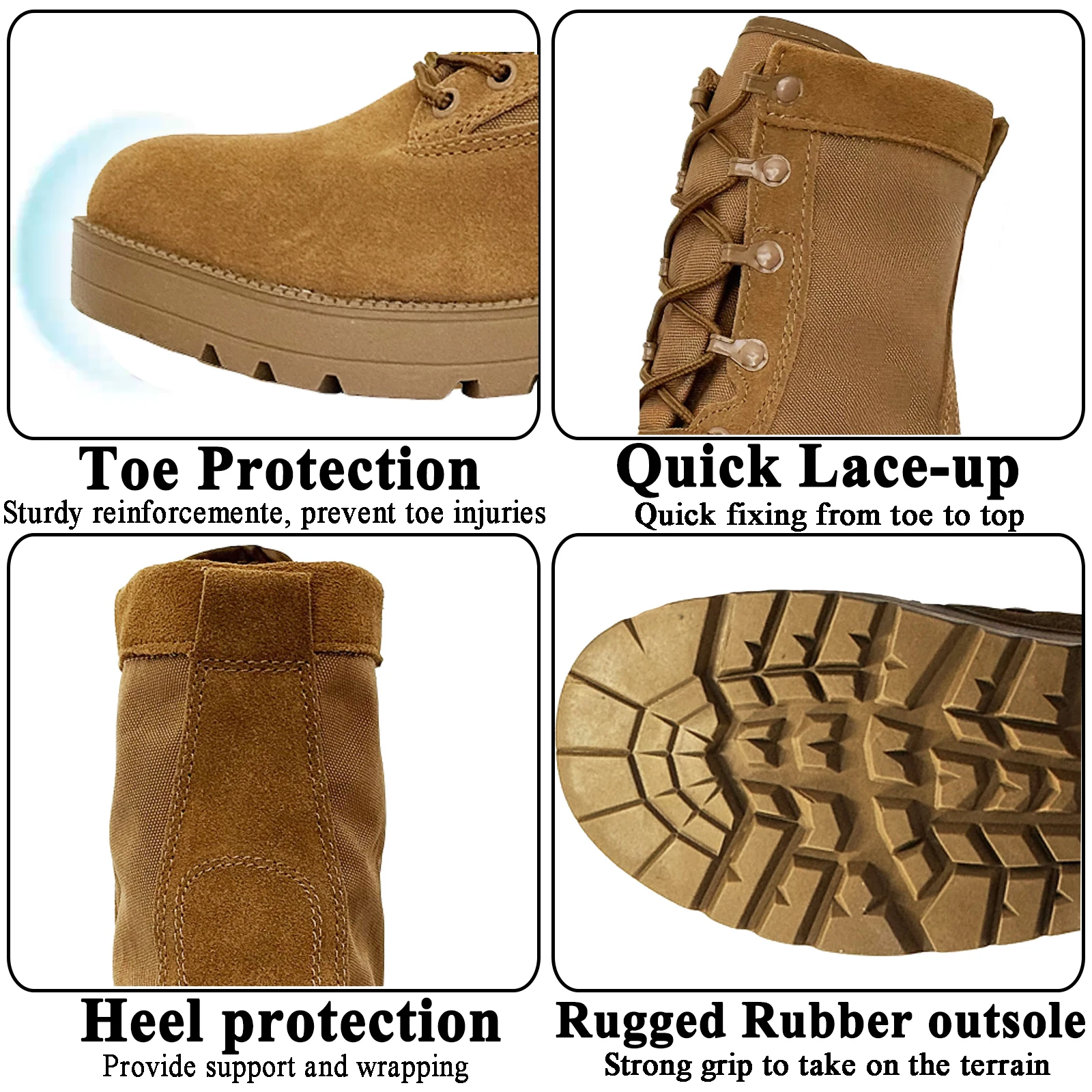 LAHORS ®   Nuevas botas tácticas de combate para hombre, zapatos impermeables para senderismo al aire libre, botas militares para el desierto, botines transpirables para hombre - imagen 5