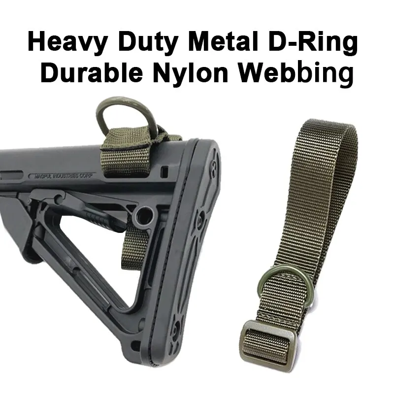Adaptador de eslinga para pistola táctica, color verde militar, resistente, bucle de anillo en D, correas de nailon, accesorio de correa para hombro para escopeta, Rifle, culata - imagen 3