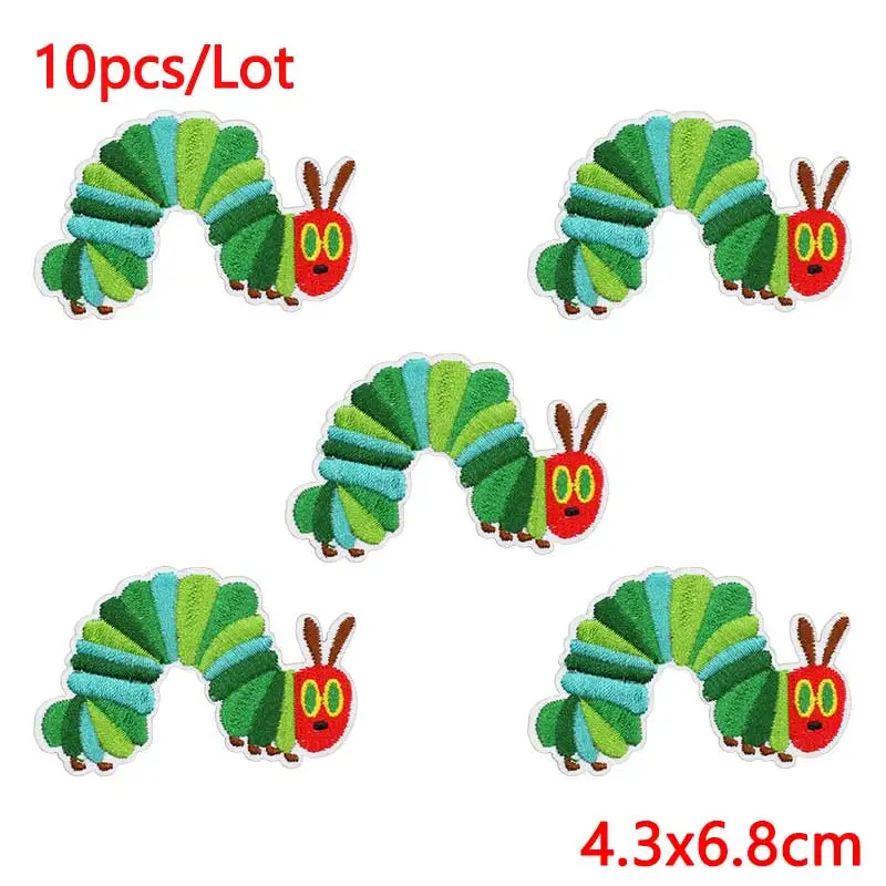 10 unids/lote de parches bordados de letras de vacaciones para ropa, parches termoadhesivos para planchar con animales de dibujos animados - imagen 5