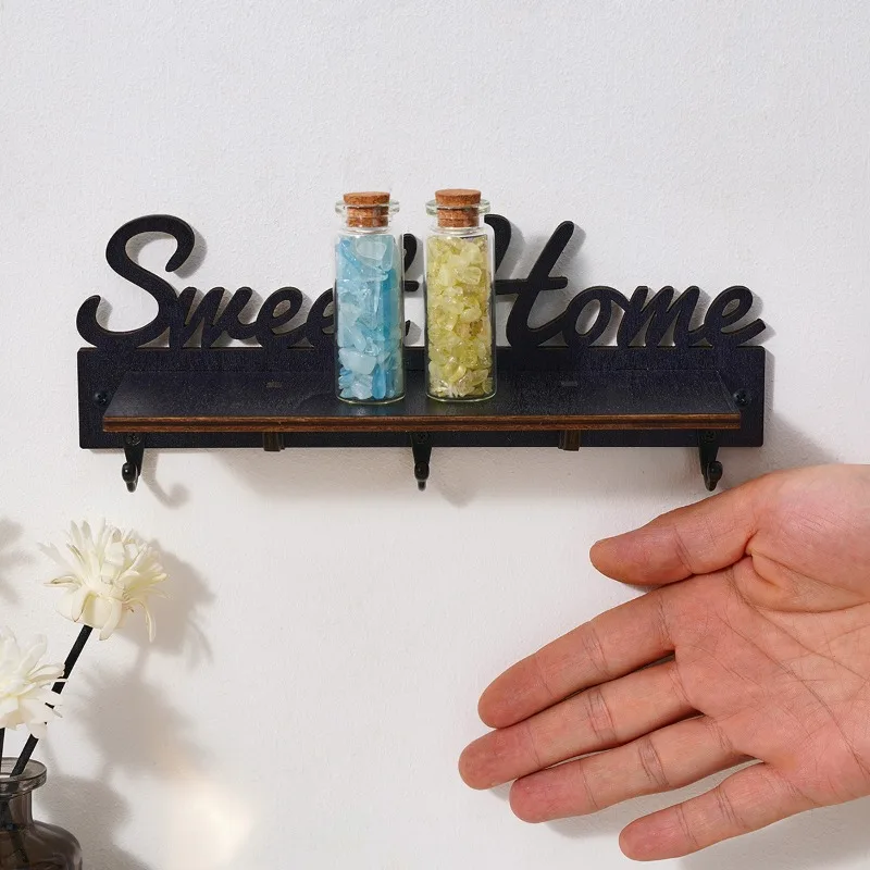 Colgador de llaves pared madera Sweet Home con perchero - imagen 2