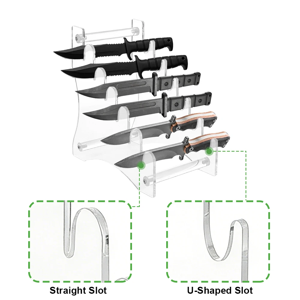Soporte para navajas de acrílico con ranuras y estante desmontable - imagen 3