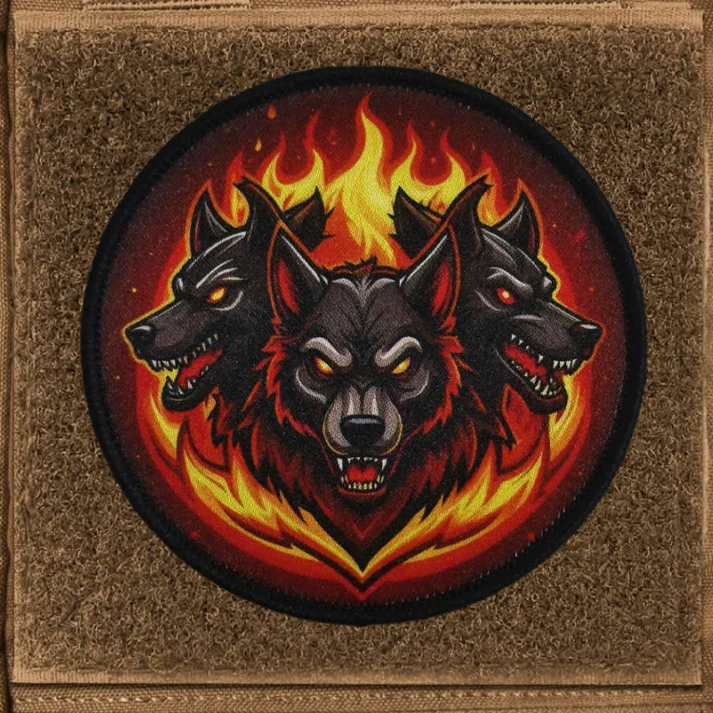 Parche táctico Flame Hell Dog – Insignia moral con velcro - imagen 5