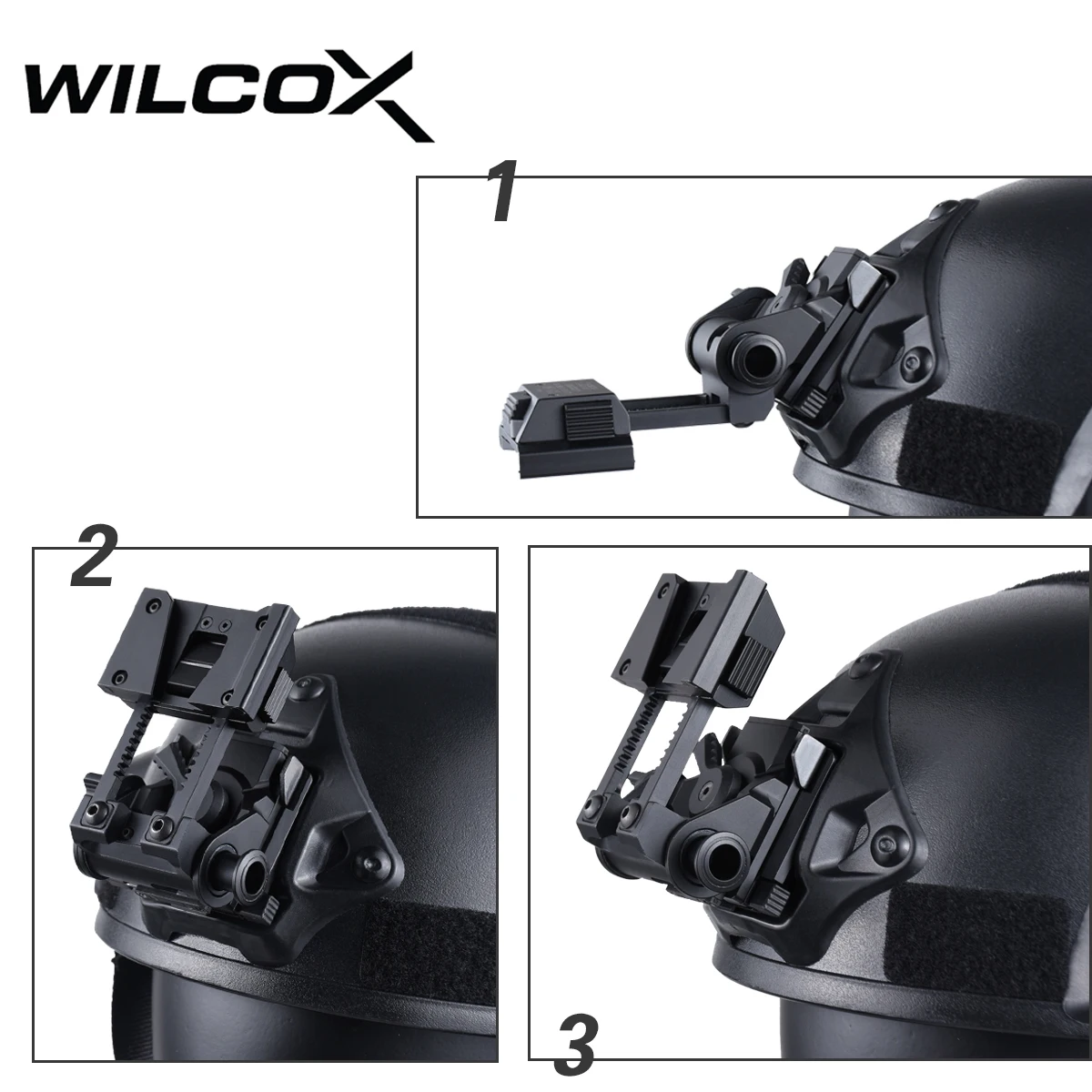 Wilcox Metal L4 G24 L4G24 NVG montaje JARM casco táctico Vas Shroud adaptador puente Binocular cola de milano zapato caza NVG montaje - imagen 2