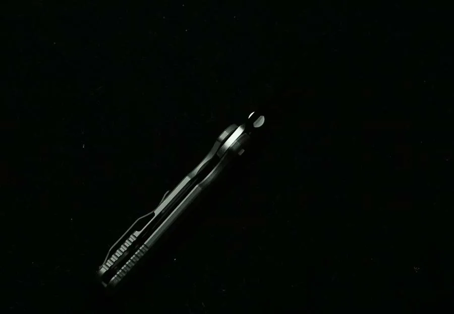 LEMIFSHE cuchillo táctico plegable titanio, mango fibra carbono - imagen 4