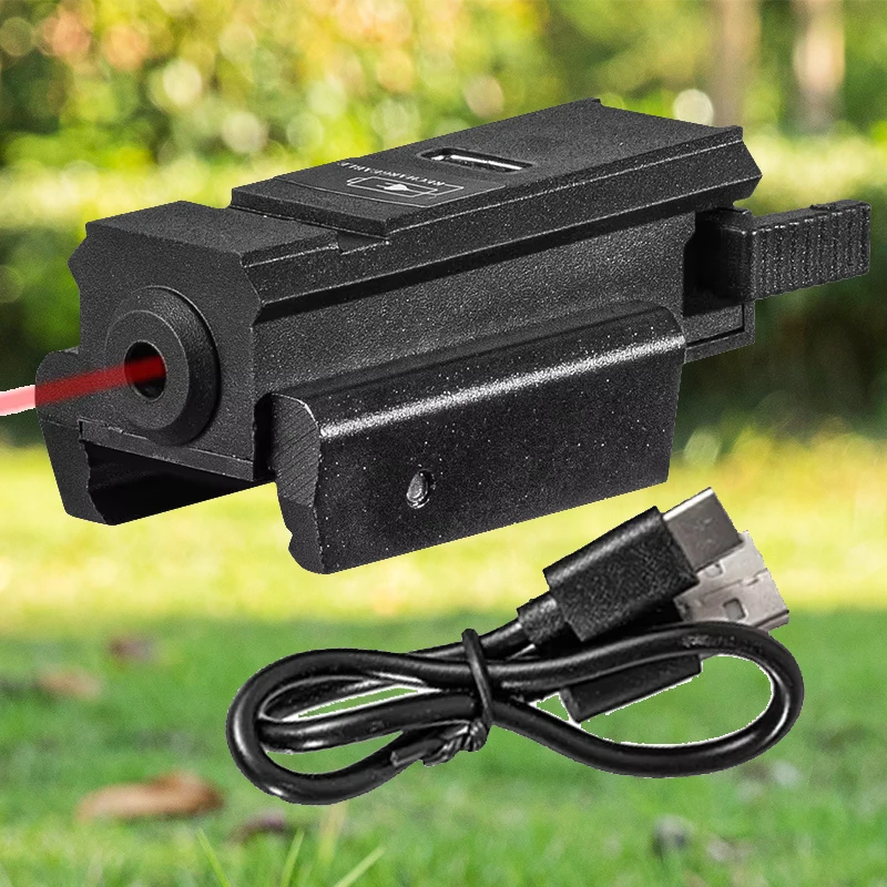 Mira láser táctica roja y verde, mira láser recargable por USB para Rifle, pistola, pistola Airsoft, puntero láser de tiro, 2025 - imagen 3