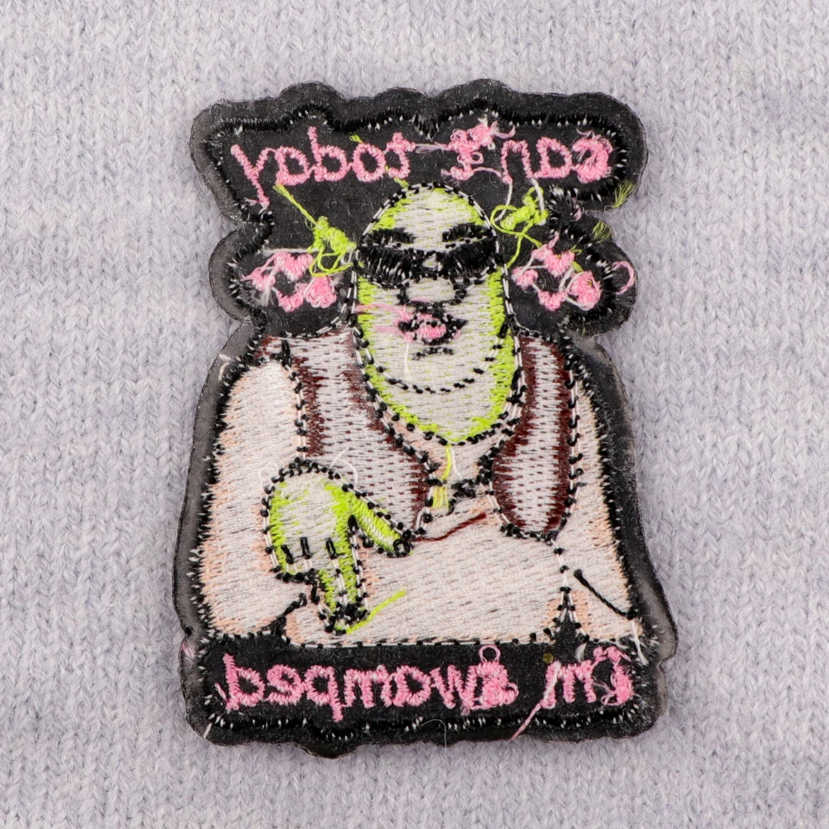 lata  Parches 't today para ropa, parches bordados con plancha de dibujos animados divertidos para ropa, accesorio de apliques de rayas DIY - imagen 3