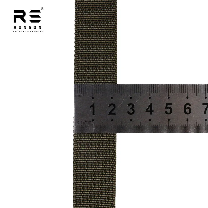 5/10 metros de largo 22mm de ancho Color sólido correas de nailon mate 1,3 MM de espesor correa MOLLE, accesorios para bolsas tácticas DIY Ranger verde - imagen 5