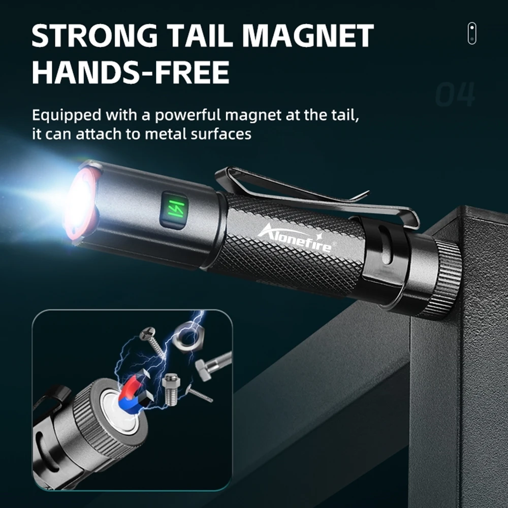Mini linterna EDC de alta potencia con imán recargable por USB, linterna de bolsillo portátil para acampar al aire libre, senderismo, luz de iluminación de emergencia - imagen 5
