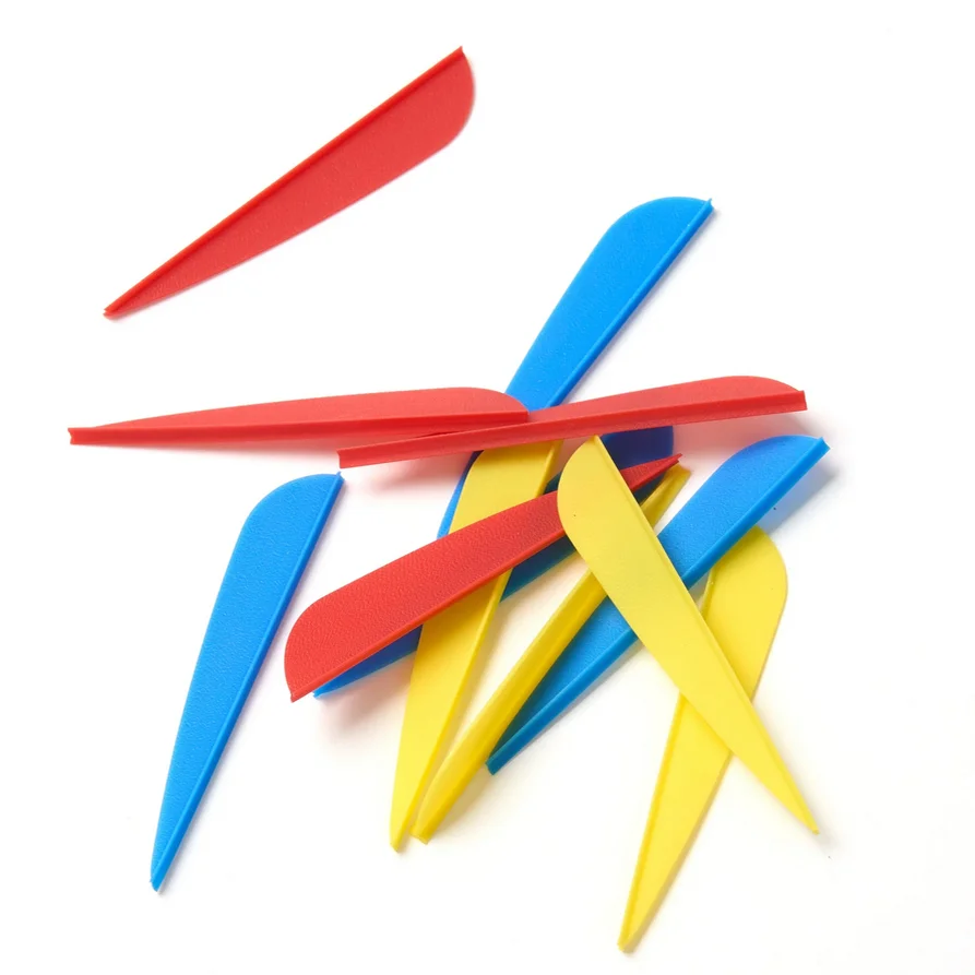 50 100 Uds 2,5/ 3 pulgadas 4 pulgadas 5 pulgadas flecha TPU paleta Fletching Fletch de plástico para arco de caza flecha de cartón Color aleatorio - imagen 3