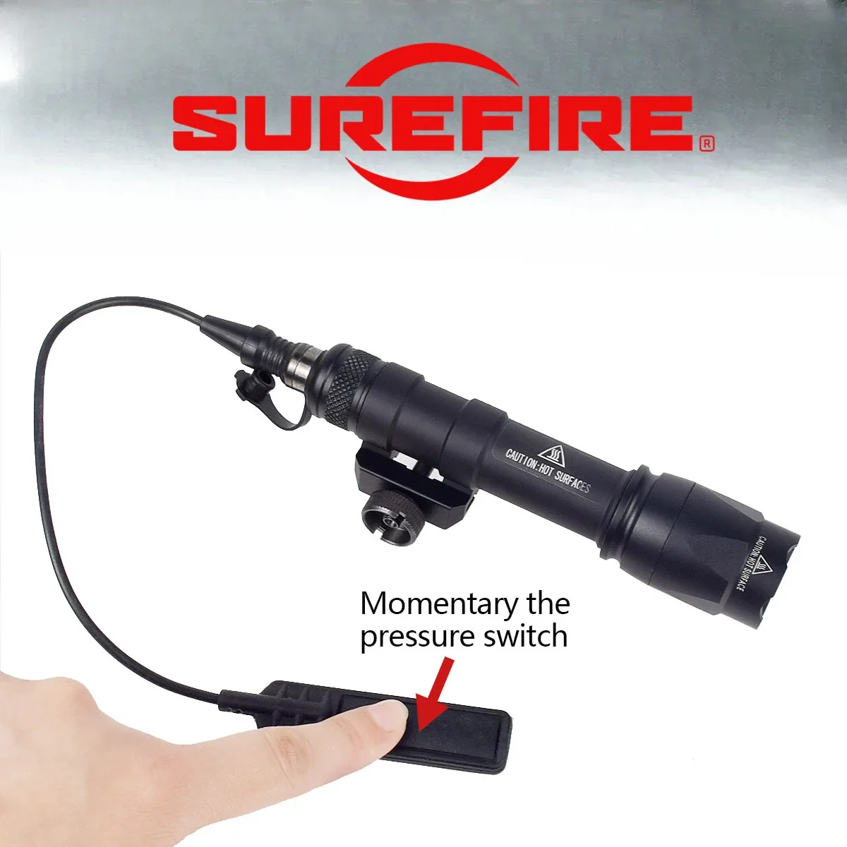 Táctico SureFire M300 M600 M Lok Keymod 20mm Rail Rifle Airsoft Scout LED botón de luz interruptor de presión remota arma linterna - imagen 2