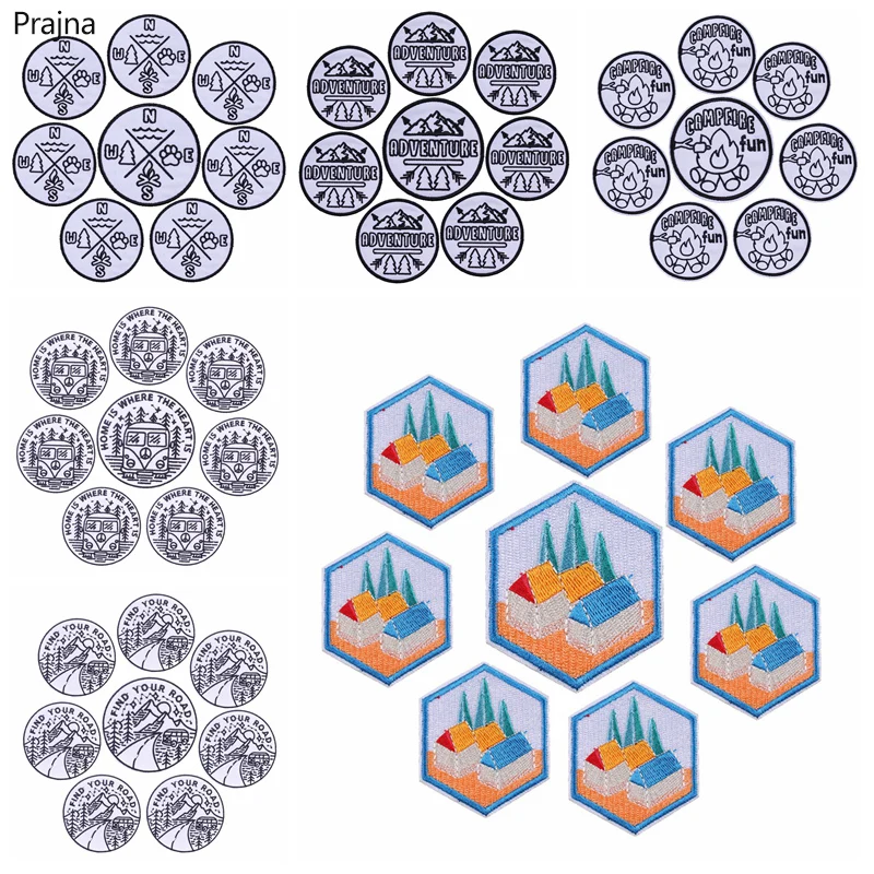 Prajna-paquete de 10 parches de aventura al aire libre, parche bordado para planchar ropa, parche para acampar al aire libre, DIY - imagen 2