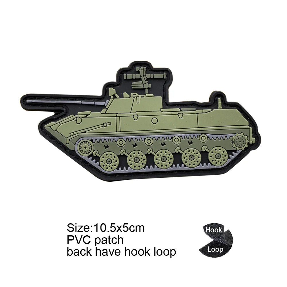 Nuevo diseño, brazalete creativo con personalidad, serie de fans del ejército, brazalete de PVC, tanque, mochila, parches para ropa - imagen 5