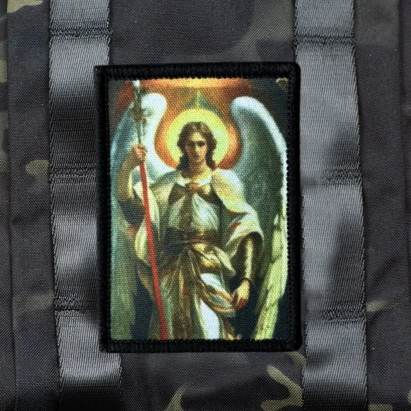 Parche de Arcángel Michael para ropa, insignia de moral táctica, brazalete con estampado, gancho, parches militares, pegatina para mochila - imagen 3