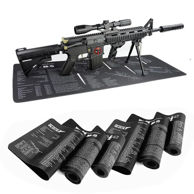 Glock alfombrilla limpieza arma M9 1911 AR15 AK47 con diagrama piezas